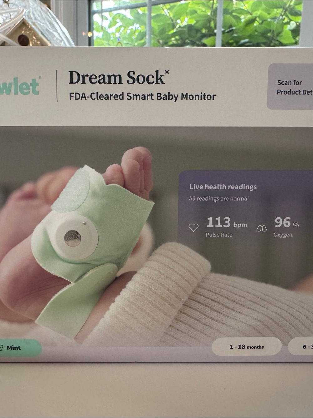 Owlet Dream Sock Smart Baby Monitor - Mint